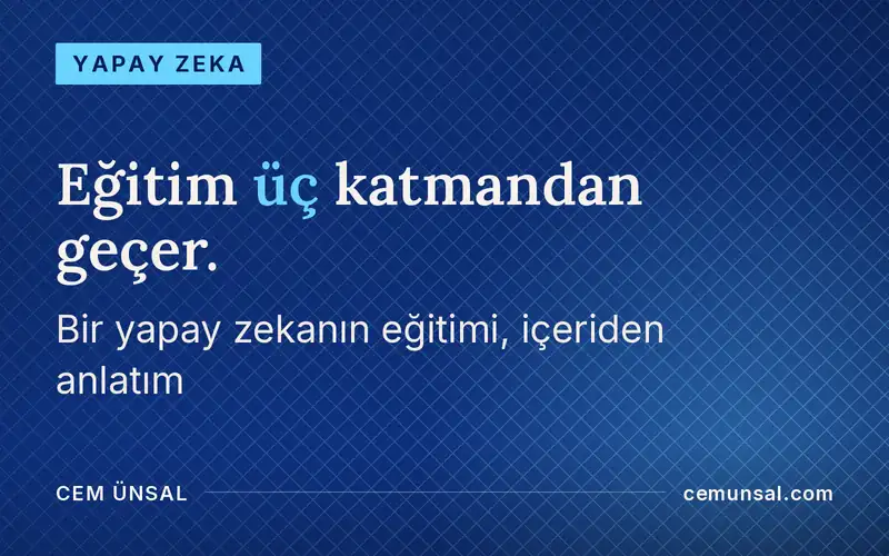AI Model Trainer Ne Demek? Bir Yapay Zeka Nasıl Eğitilir? · Eğitim üç katmandan geçer.