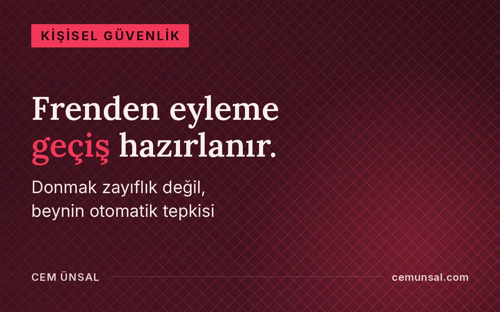 Donma Tepkisi Nedir? Tehlike Anında Donup Kalmaktan Çıkmanın Yolları · Frenden eyleme geçiş hazırlanır.