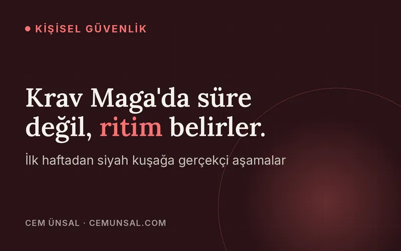 Krav Maga Kaç Ayda Öğrenilir? İlk Haftadan Siyah Kuşağa Gerçekçi Süreler · Krav Maga'da süre değil, ritim belirler.