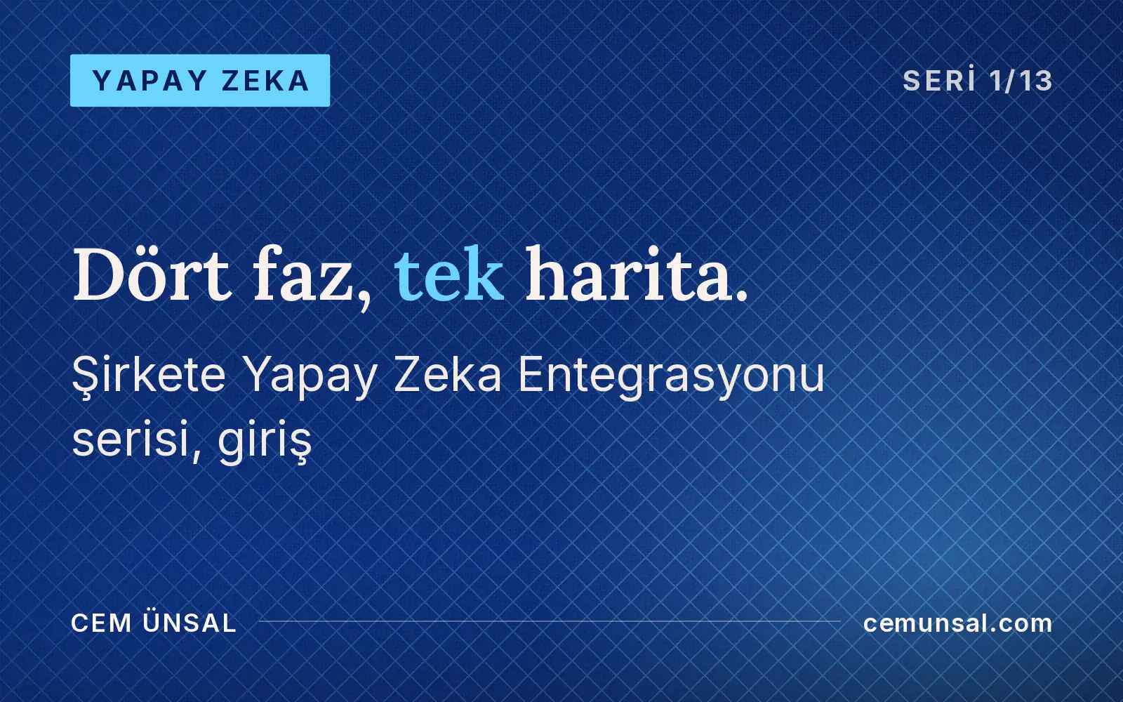 Şirketinize Yapay Zekayı Nasıl Entegre Edersiniz? Karar Vericinin Tam Yol Haritası · Dört faz, tek harita.