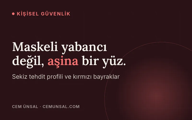 Tehdidin 8 Yüzü: Manipülatörü, Despotu ve Sokaktaki Avcıyı Nasıl Tanırsın? · Maskeli yabancı değil, aşina bir yüz.