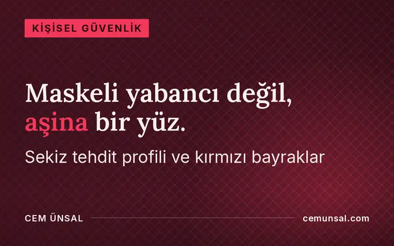 Tehdidin 8 Yüzü: Manipülatörü, Despotu ve Sokaktaki Avcıyı Nasıl Tanırsın? · Maskeli yabancı değil, aşina bir yüz.