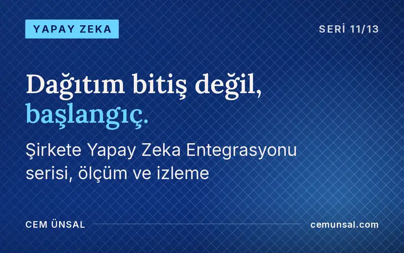 Yapay Zekanın Değerini Nasıl Ölçersiniz? Entegrasyon Sonrası Ölçüm ve İzleme · Dağıtım bitiş değil, başlangıç.