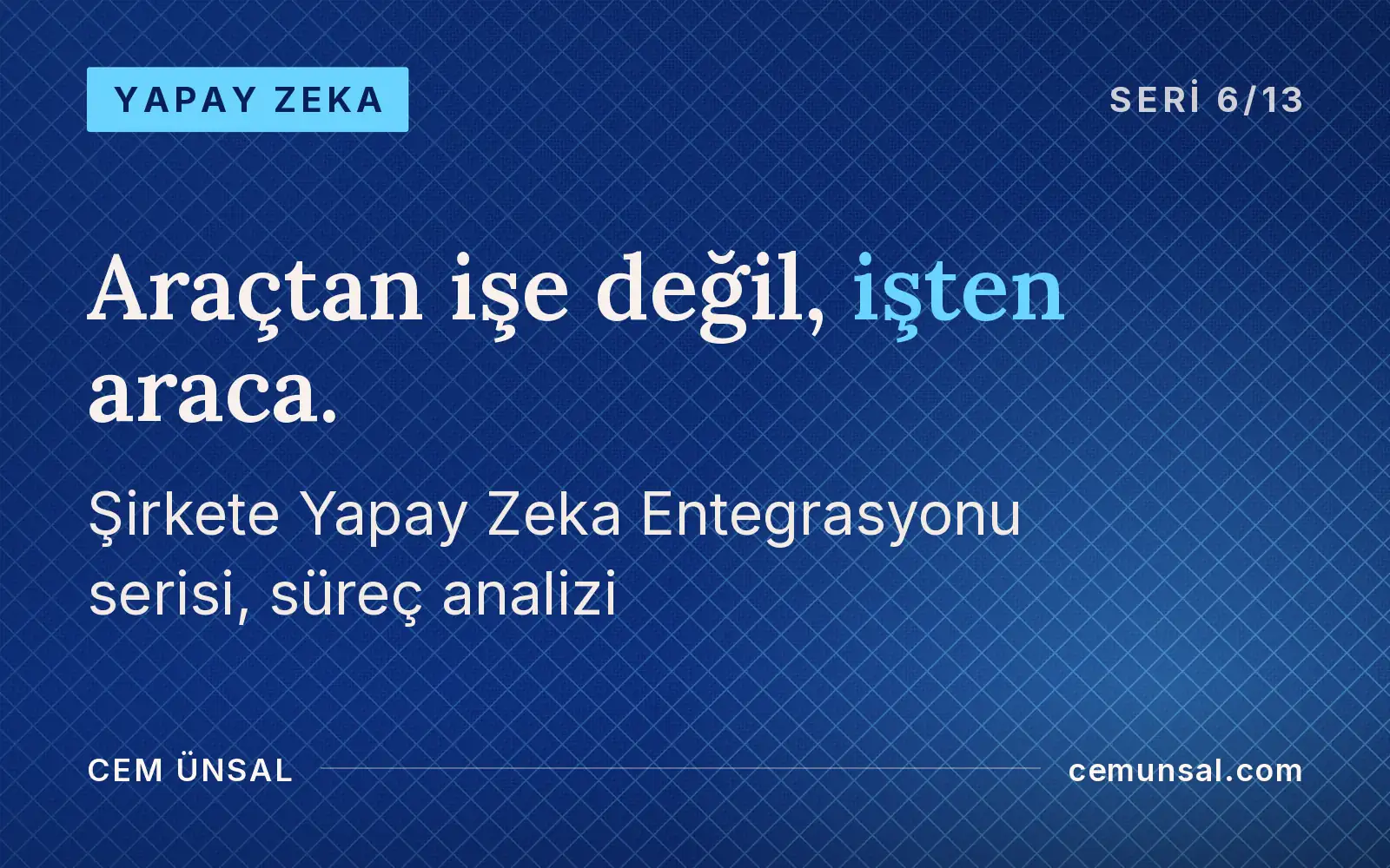 Yapay Zeka Şirkette Hangi İşe Uygulanmalı? Süreç Analizi ve Önceliklendirme Rehberi · Araçtan işe değil, işten araca.