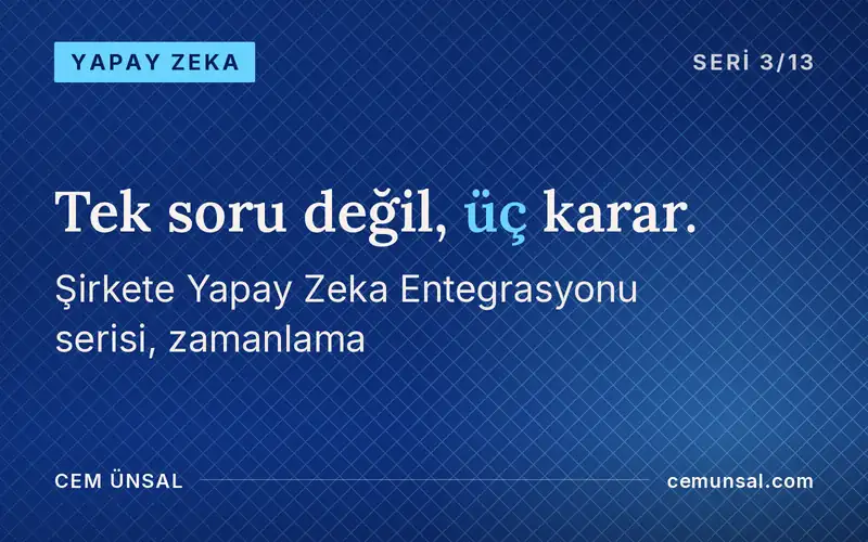 Yapay Zekaya Ne Zaman Girmeli? Erken Davranan mı Kazanır, Bekleyen mi? · Tek soru değil, üç karar.