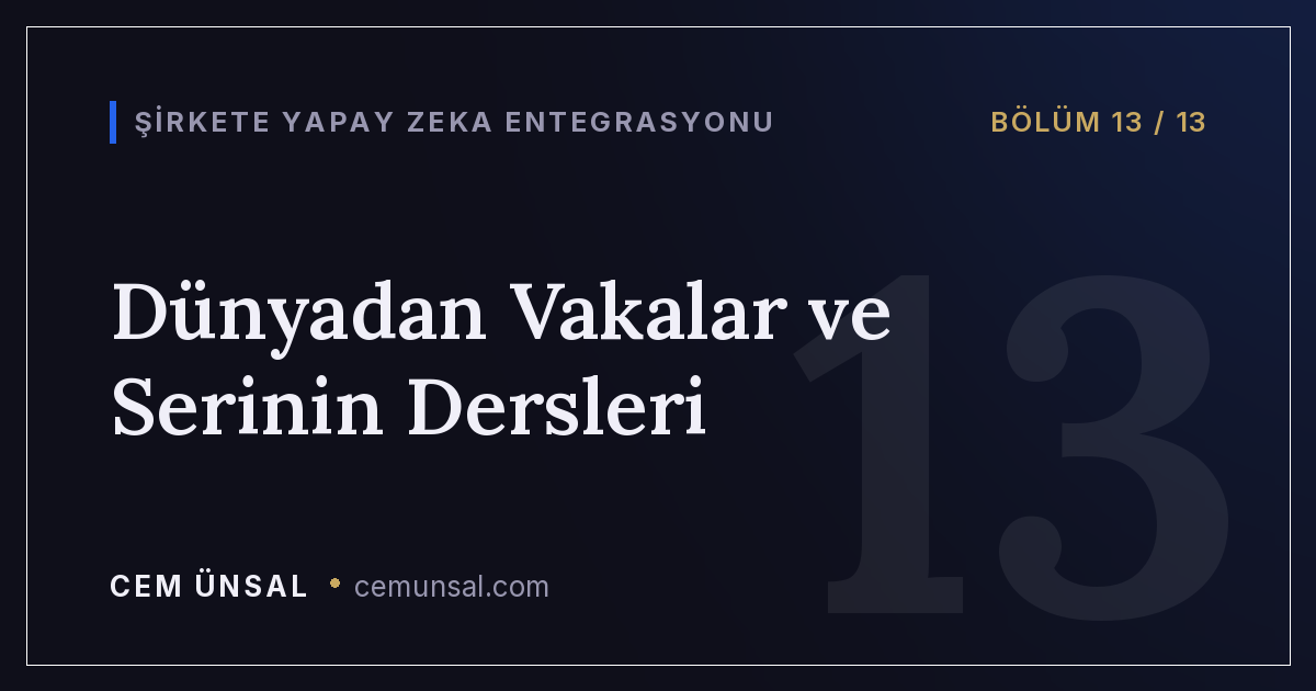 Yapay Zeka Nerede Kazandırıyor, Nerede Kaybettiriyor? Dünyadan Vakalar ve Serinin Özeti